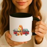 Beach Vibes Surfer Retro Van Coffee Mug thumb 3