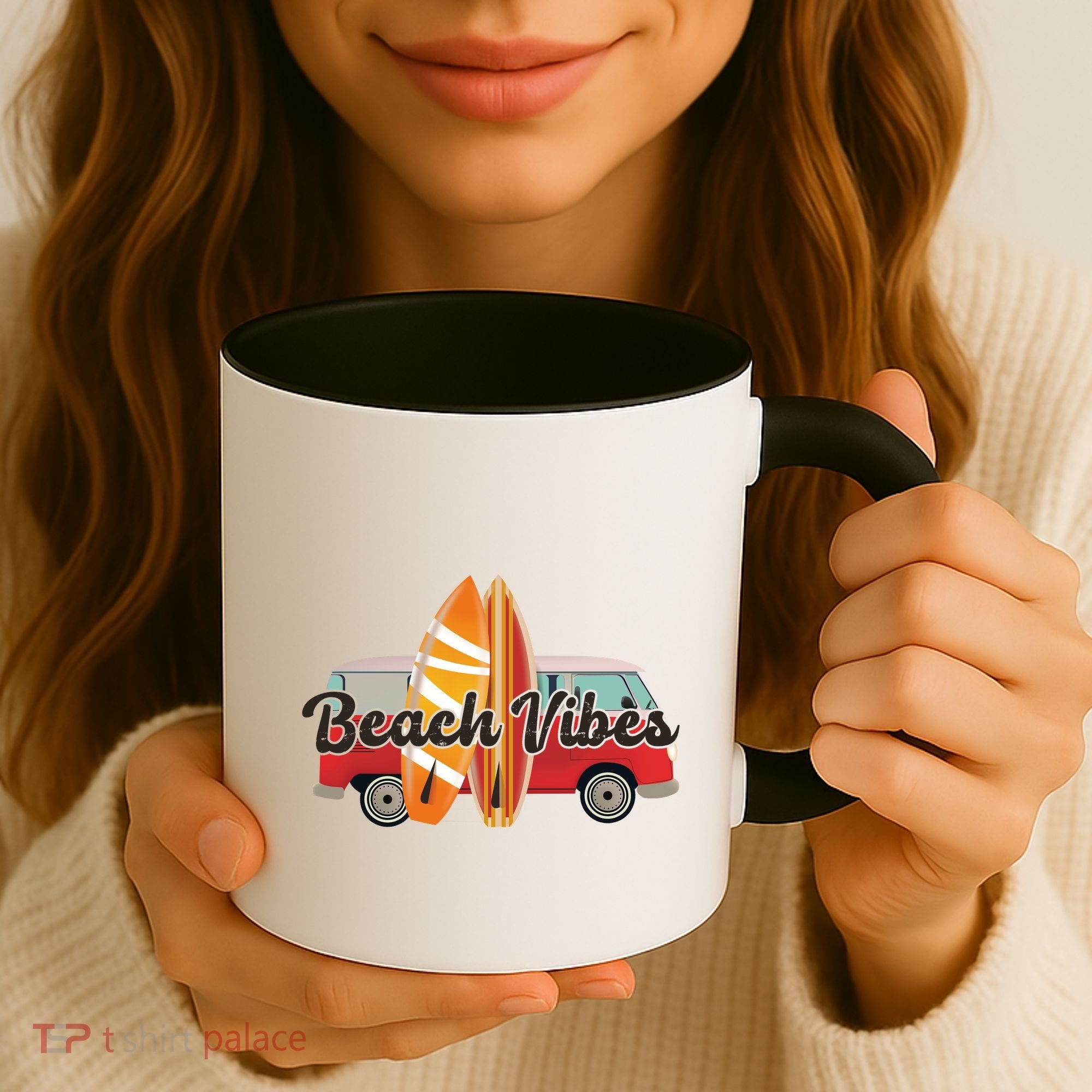 Beach Vibes Surfer Retro Van Coffee Mug