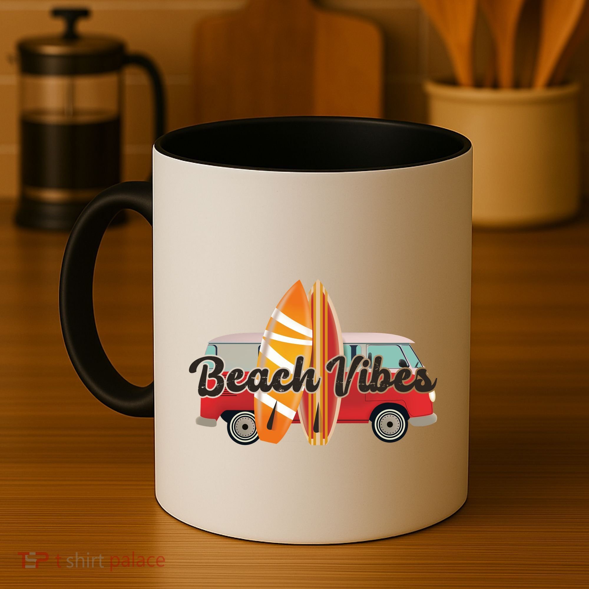 Beach Vibes Surfer Retro Van Coffee Mug