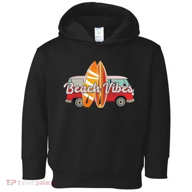 Beach Vibes Surfer Retro Van Toddler Hoodie