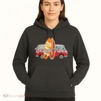 Beach Vibes Surfer Retro Van Hoodie thumb 5