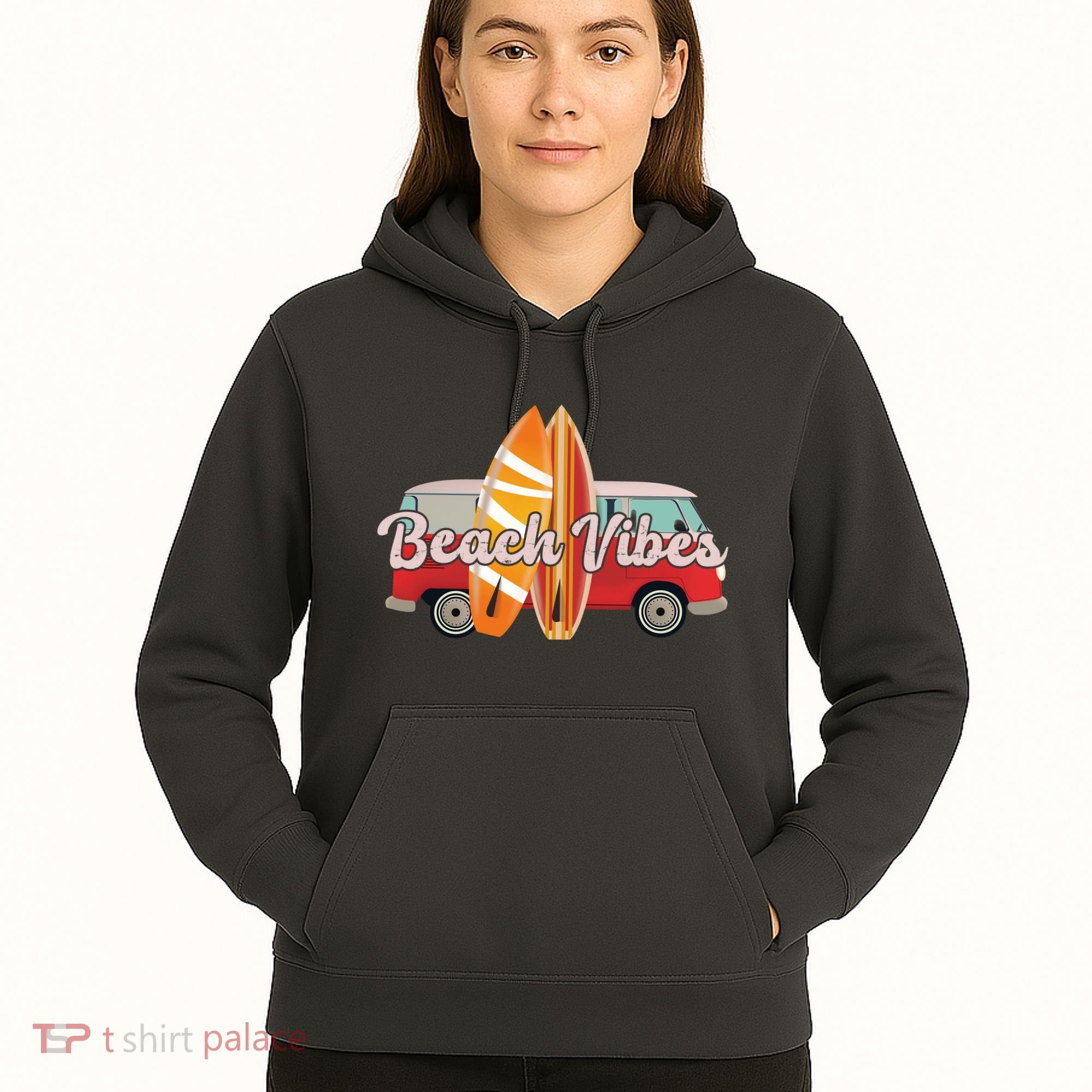 Beach Vibes Surfer Retro Van Hoodie