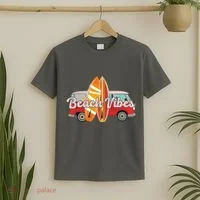 Beach Vibes Surfer Retro Van T-Shirt thumb 2