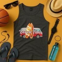Beach Vibes Surfer Retro Van Tank Top thumb 4