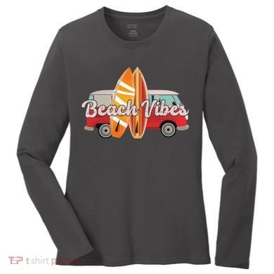 Beach Vibes Surfer Retro Van Women's Long Sleeve Shirt