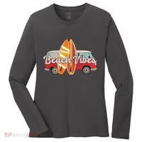 Beach Vibes Surfer Retro Van Women's Long Sleeve Shirt thumb 0