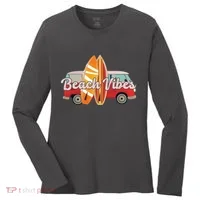Beach Vibes Surfer Retro Van Women's Long Sleeve Shirt thumb 0