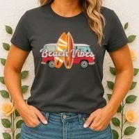 Beach Vibes Surfer Retro Van Women's T-Shirt thumb 2