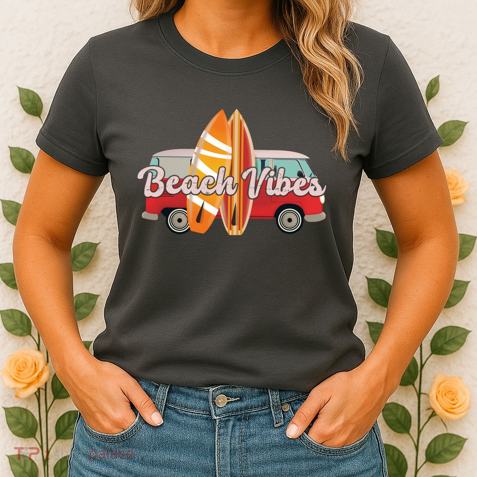 Beach Vibes Surfer Retro Van Women's T-Shirt