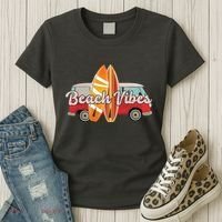 Beach Vibes Surfer Retro Van Women's T-Shirt thumb 3