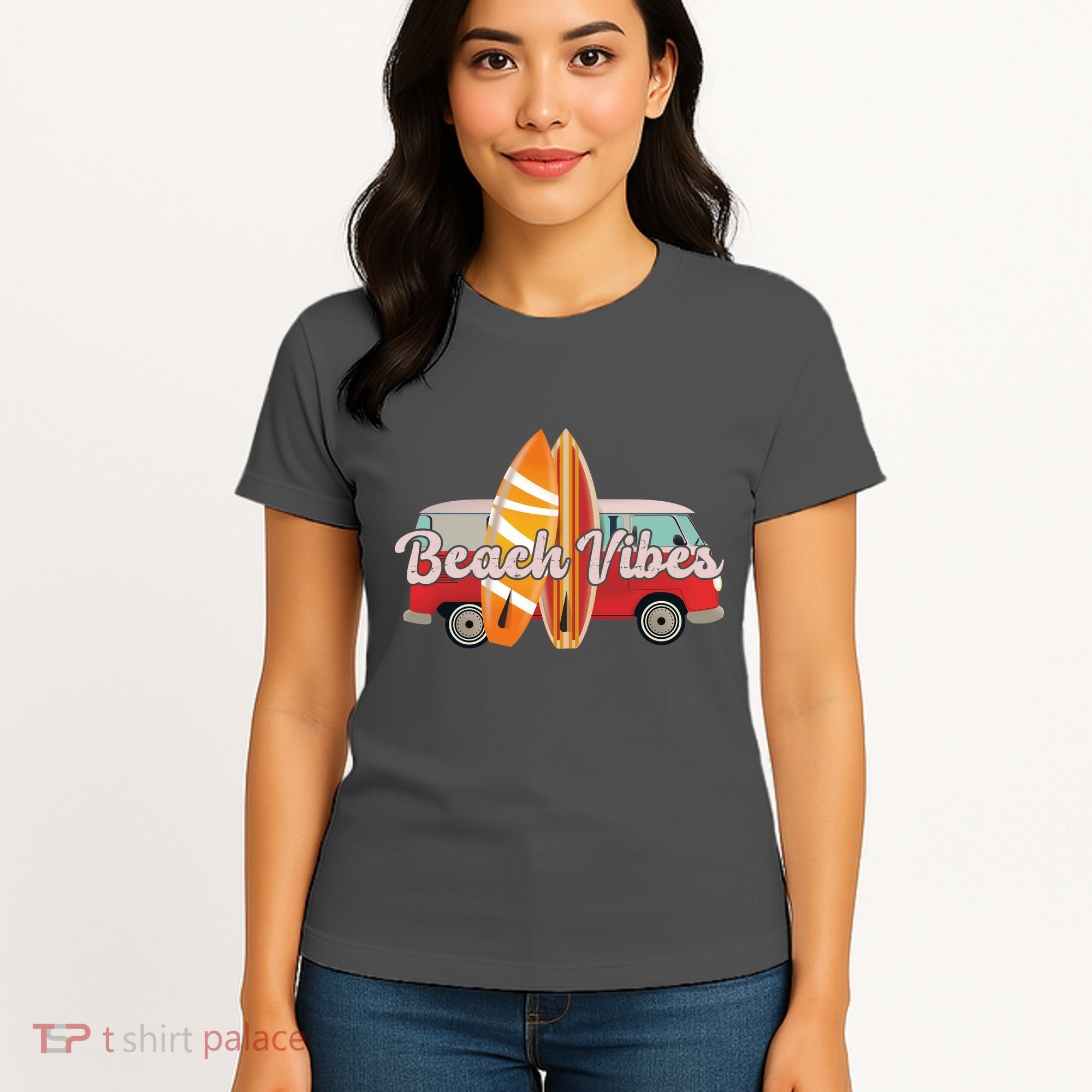 Beach Vibes Surfer Retro Van Women's T-Shirt