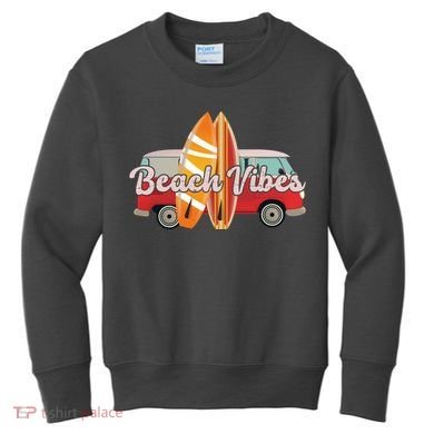 Beach Vibes Surfer Retro Van Kids Sweatshirt