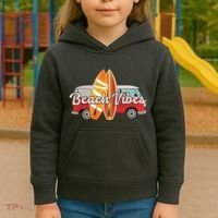 Beach Vibes Surfer Retro Van Kids Hoodie thumb 3