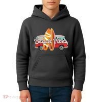 Beach Vibes Surfer Retro Van Kids Hoodie thumb 4