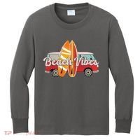 Beach Vibes Surfer Retro Van Kids Long Sleeve Shirt thumb 0