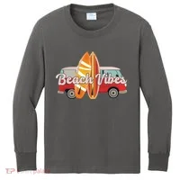 Beach Vibes Surfer Retro Van Kids Long Sleeve Shirt thumb 0
