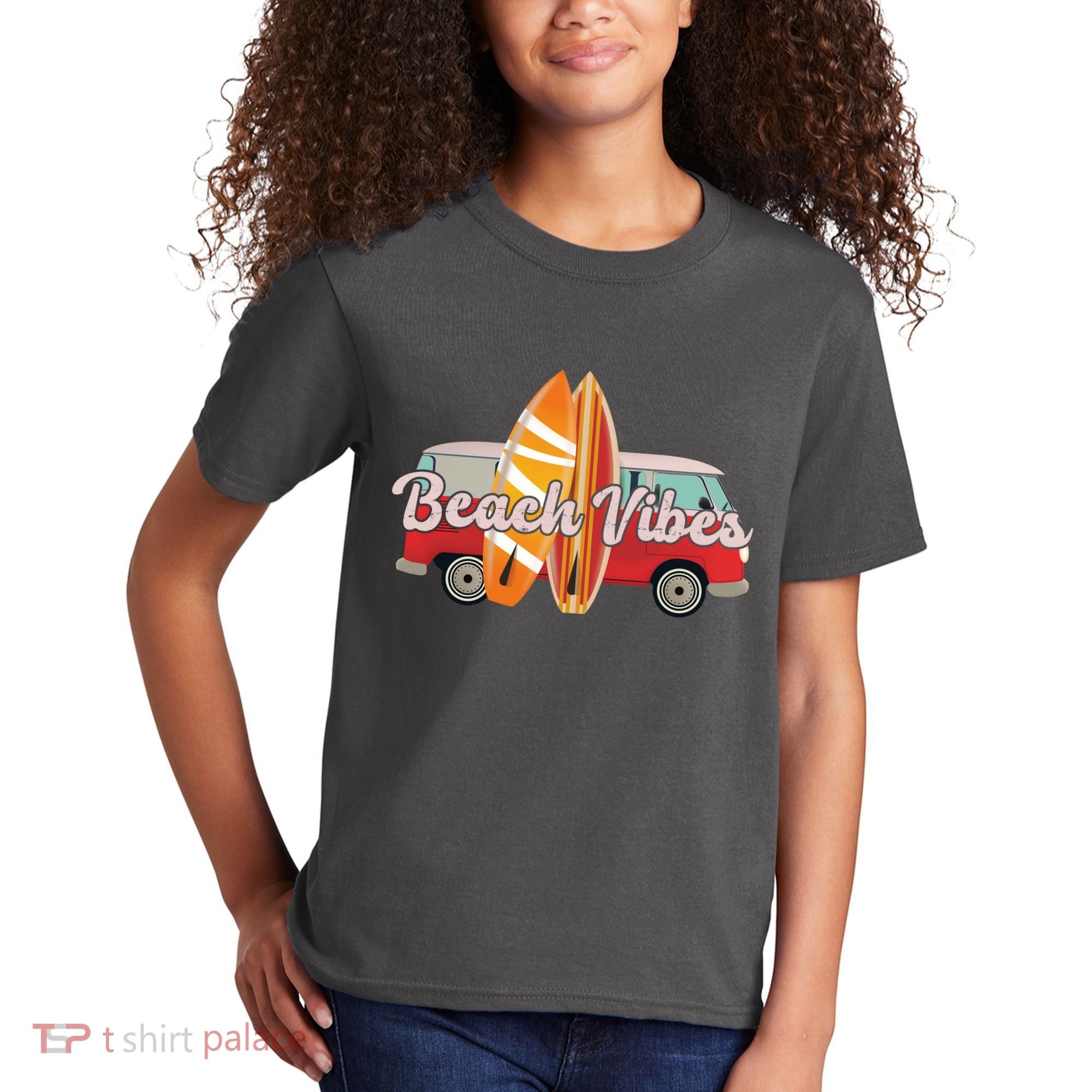 Beach Vibes Surfer Retro Van Kids T-Shirt