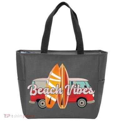 Beach Vibes Surfer Retro Van Tote Bag