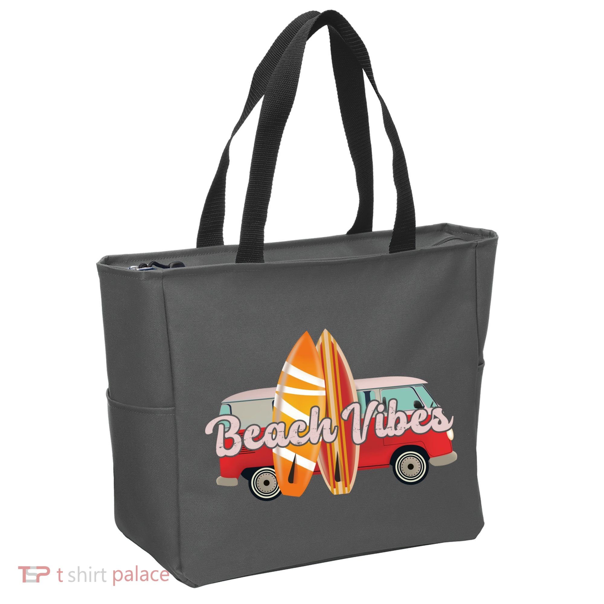 Beach Vibes Surfer Retro Van Tote Bag