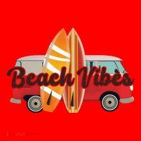 Beach Vibes Surfer Retro Van Santa Hat thumb 1