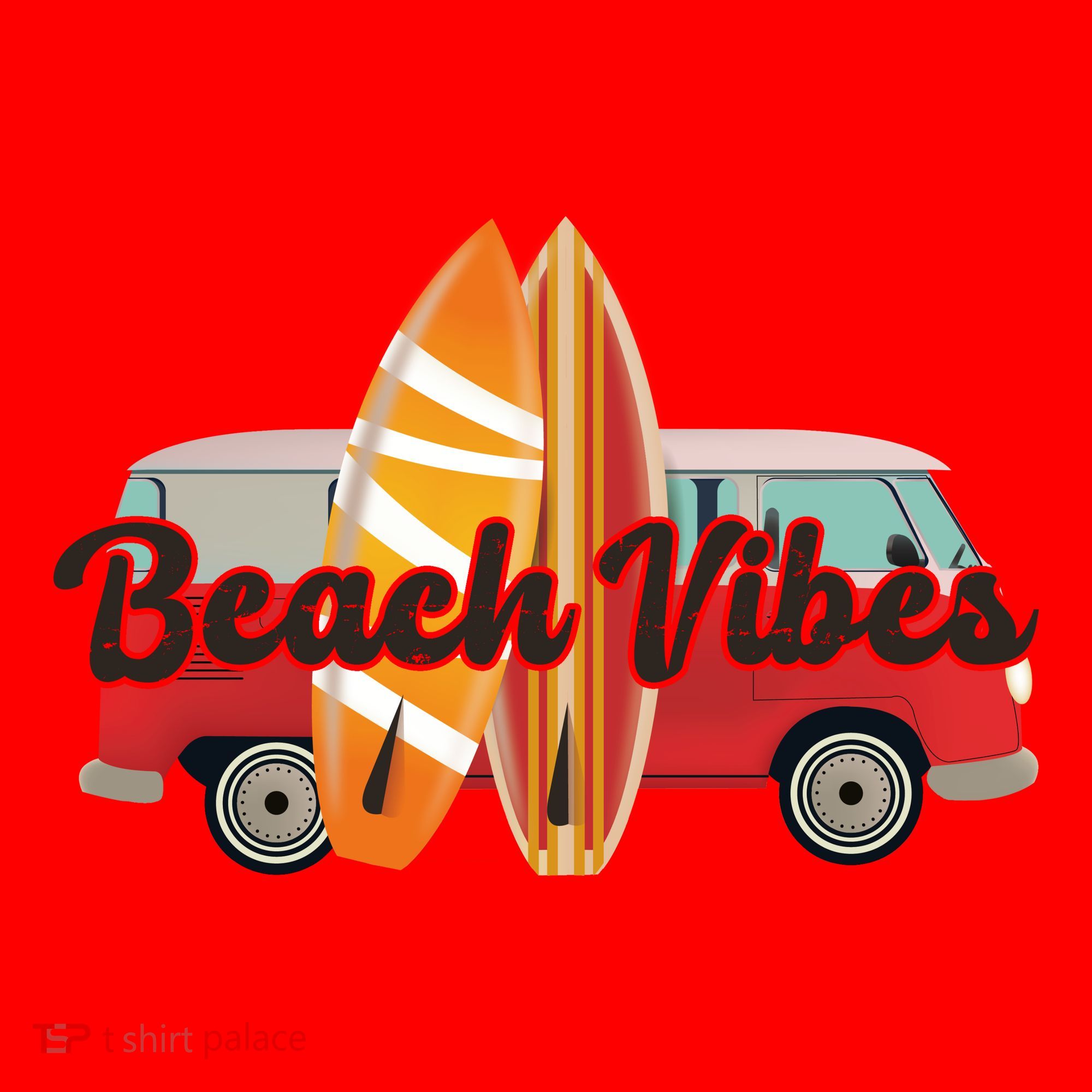 Beach Vibes Surfer Retro Van Santa Hat