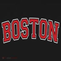 Boston Varsity Style Red Text Cute Gift USA-Made Doggie Bandana thumb 2