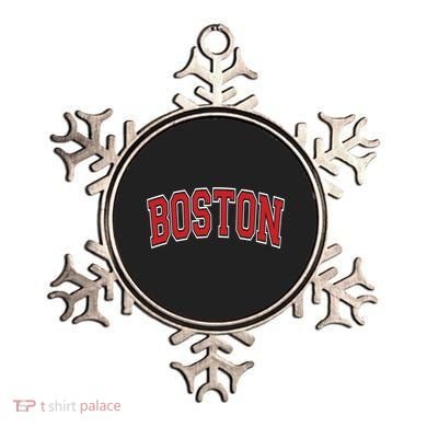 Boston Varsity Style Red Text Cute Gift Ornament