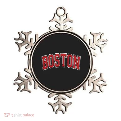 Boston Varsity Style Red Text Cute Gift Ornament
