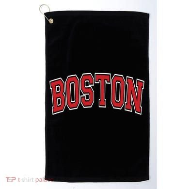 Boston Varsity Style Red Text Cute Gift Golf Towel