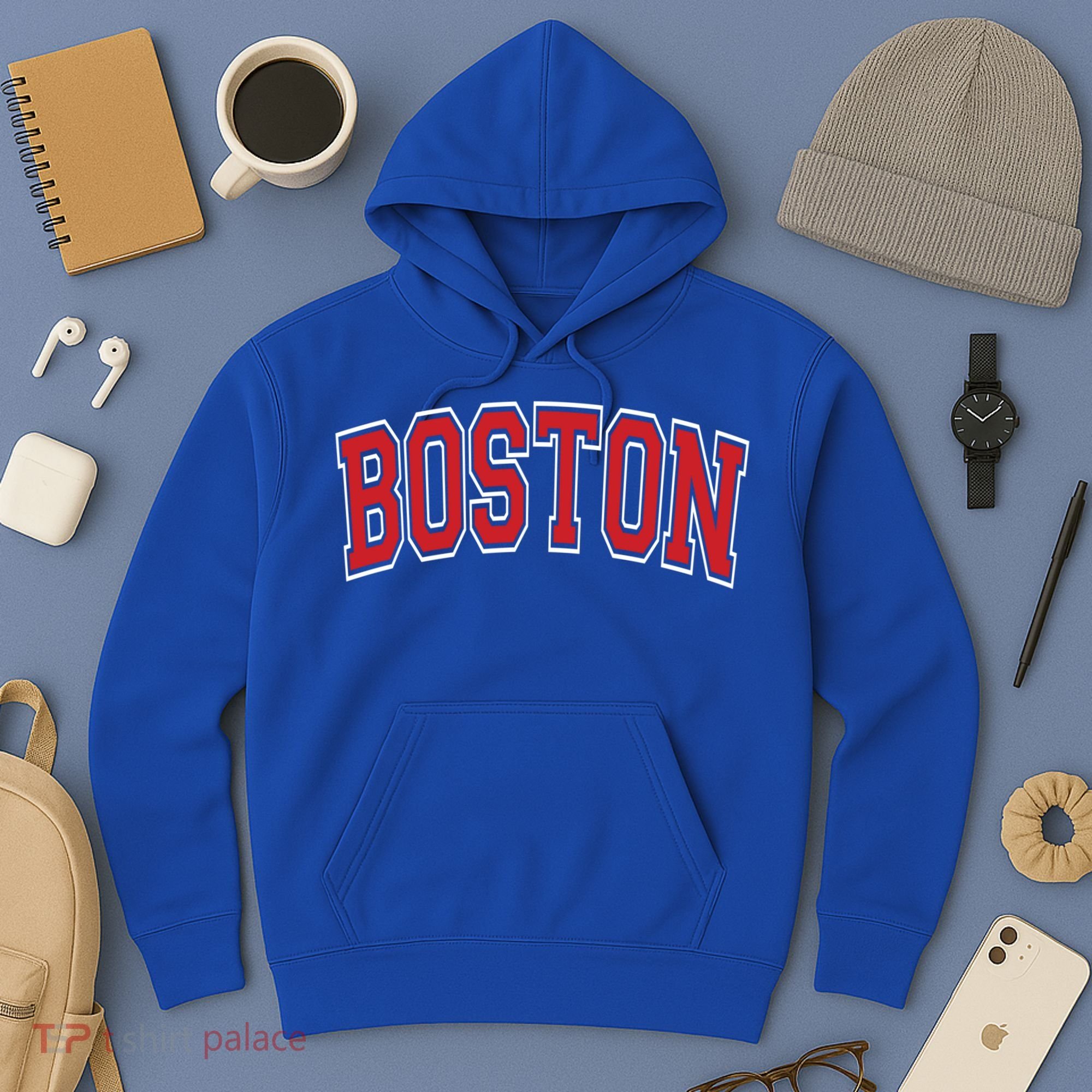 Boston Varsity Style Red Text Cute Gift Hoodie