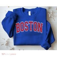 Boston Varsity Style Red Text Cute Gift Sweatshirt thumb 2