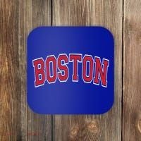 Boston Varsity Style Red Text Cute Gift Coaster thumb 0