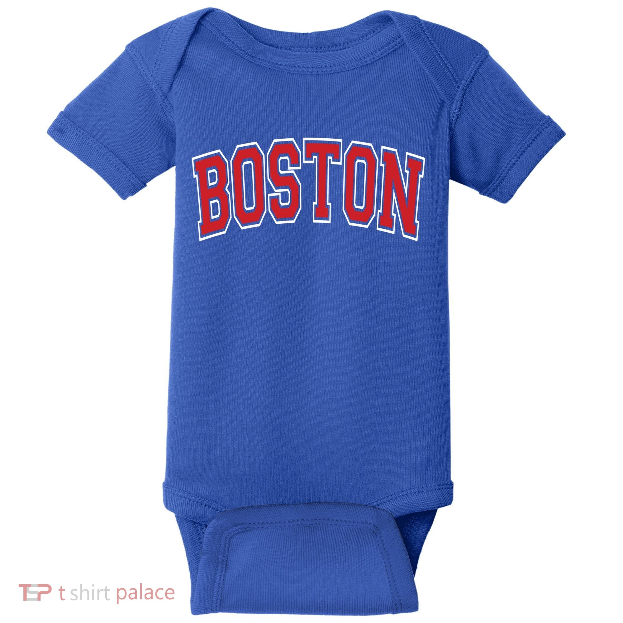Boston Varsity Style Red Text Cute Gift Baby Bodysuit