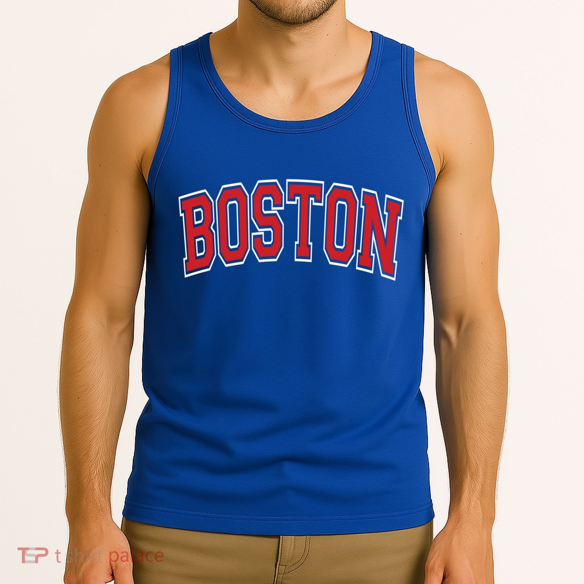 Boston Varsity Style Red Text Cute Gift Tank Top