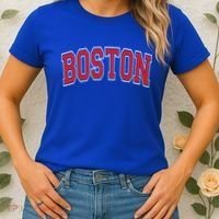 Boston Varsity Style Red Text Cute Gift Women's T-Shirt thumb 2