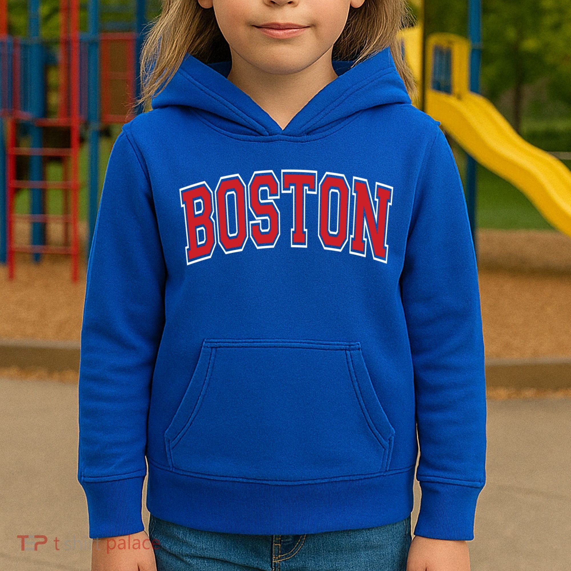 Boston Varsity Style Red Text Cute Gift Kids Hoodie