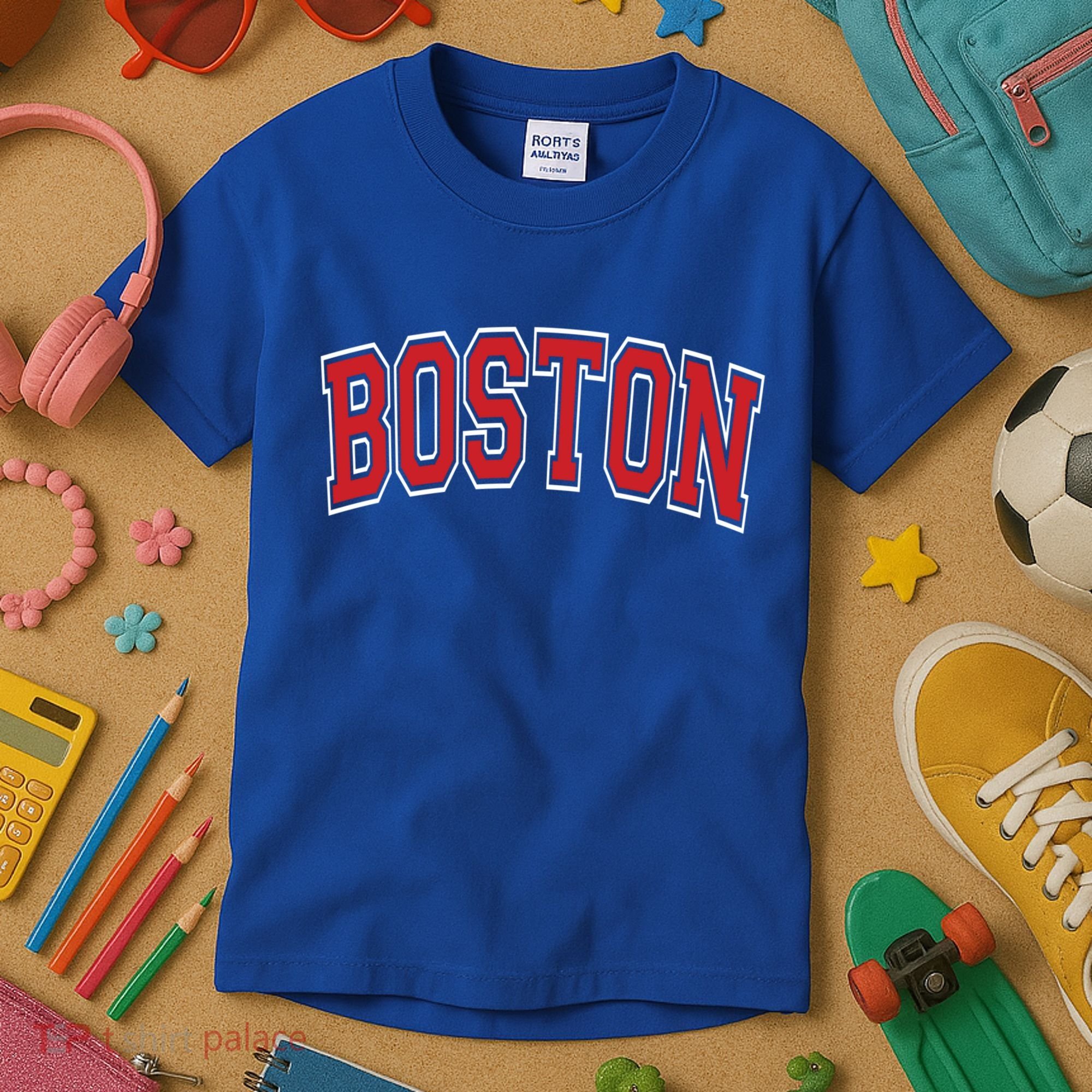 Boston Varsity Style Red Text Cute Gift Kids T-Shirt