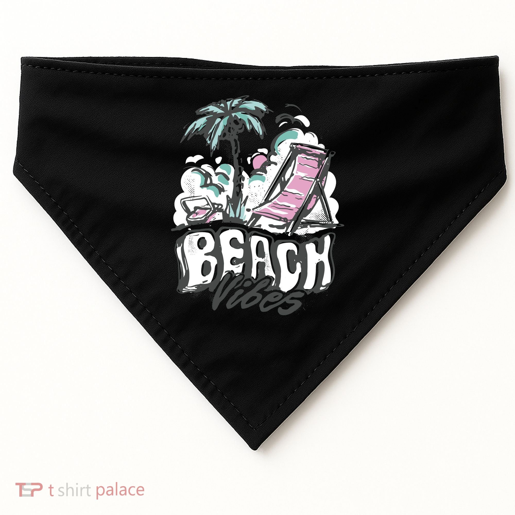 Beach Vibes Summer USA-Made Doggie Bandana