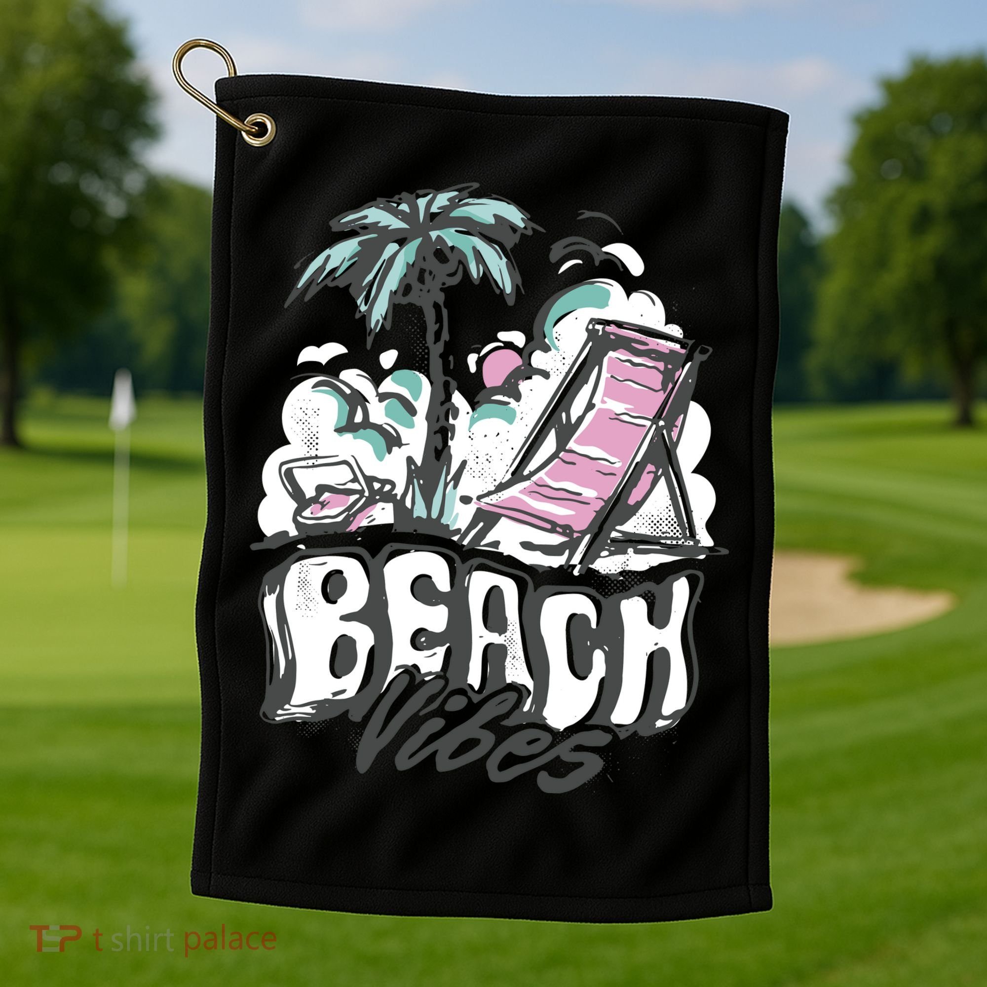 Beach Vibes Summer Golf Towel