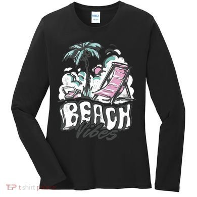 Beach Vibes Summer Women's Long Sleeve Shirt