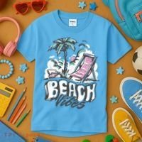 Beach Vibes Summer Kids T-Shirt thumb 3