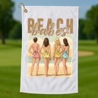 Beach Vibes Summer Holiday Funny Vacation Golf Towel thumb 1