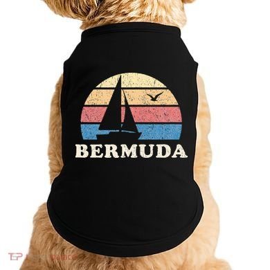 Bermuda Vintage Sailboat 70s Throwback Sunset Doggie Tank