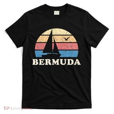 Bermuda Vintage Sailboat 70s Throwback Sunset T-Shirt