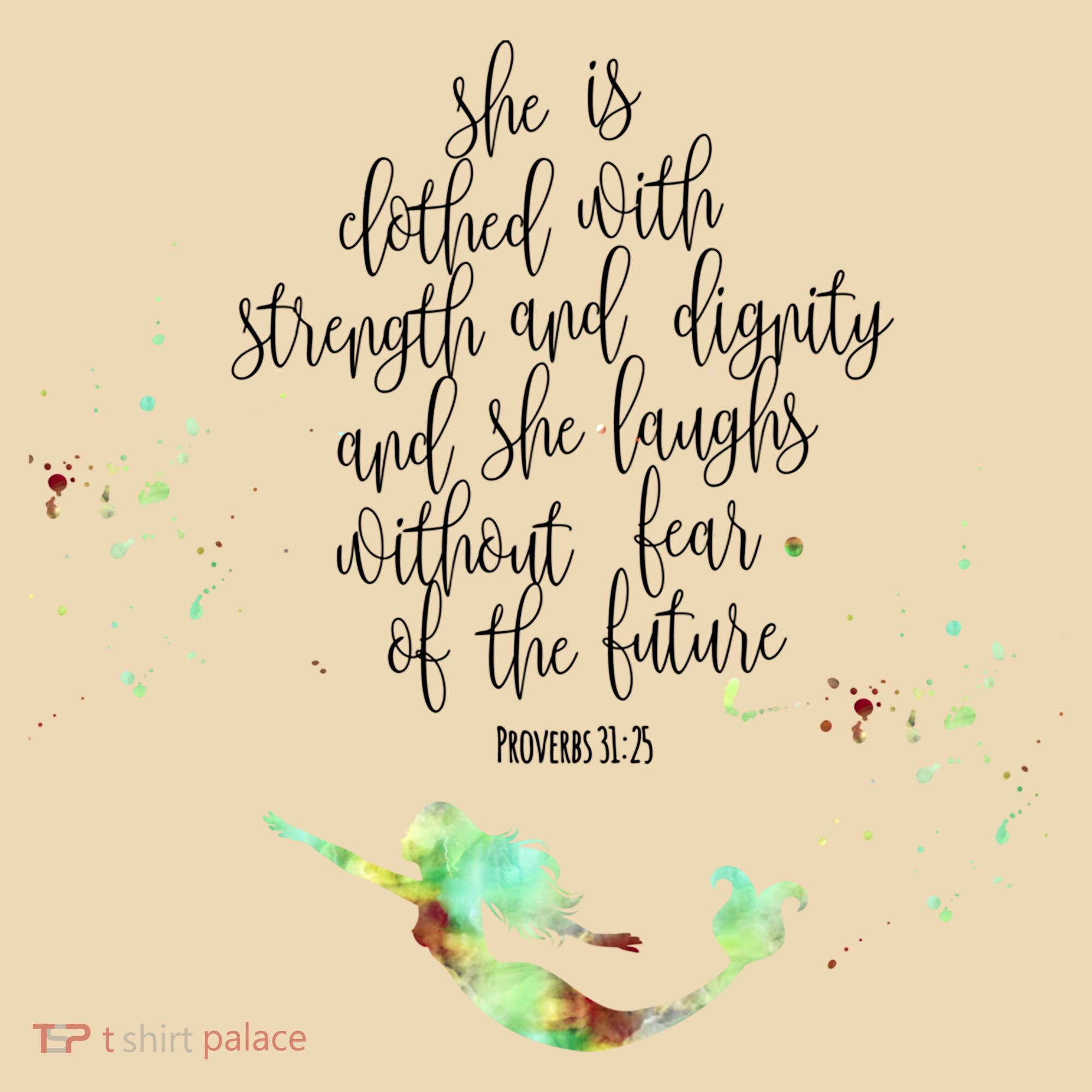 Bible Verse She Is Clothed In Strength And Dignity Mermaid Gift Tote Bag