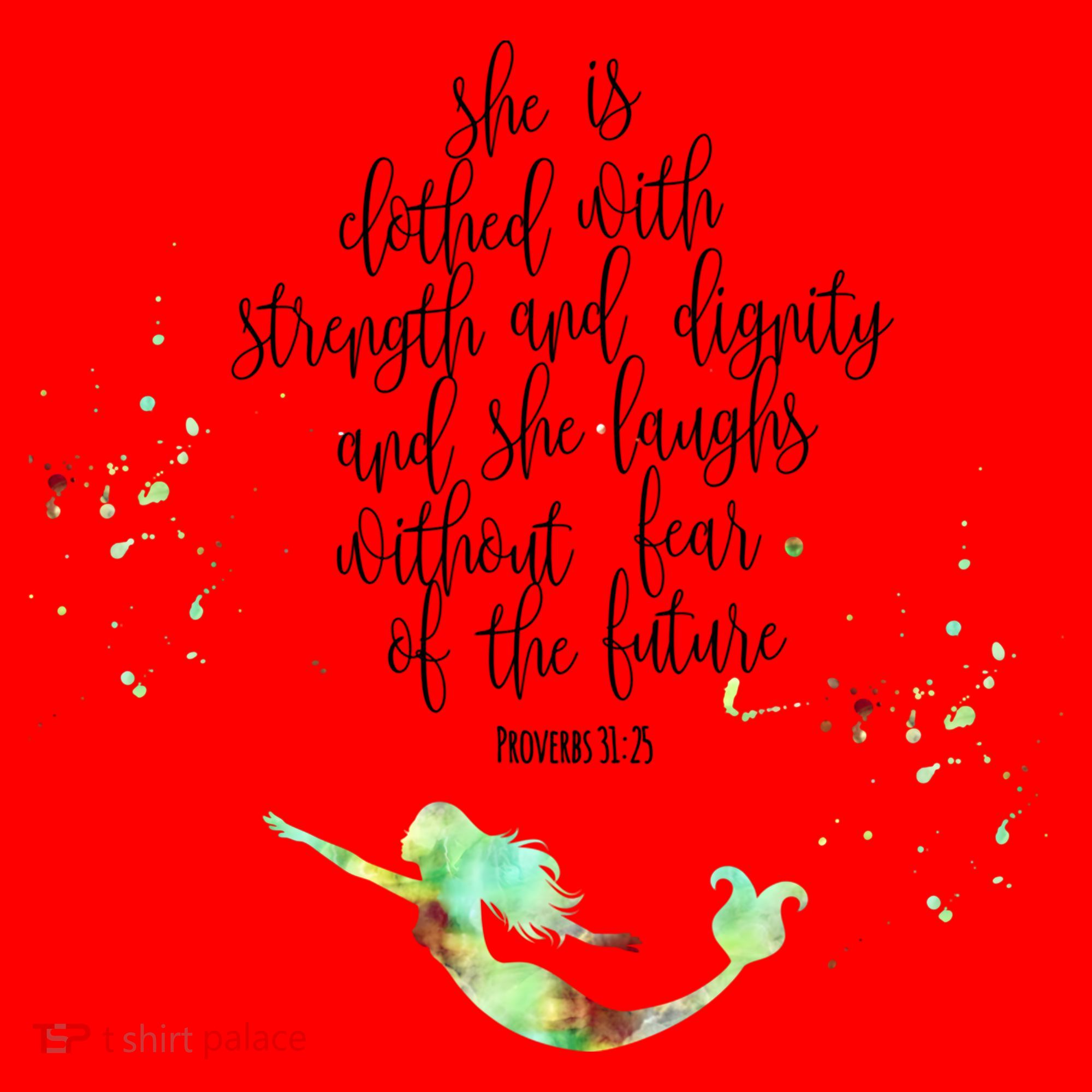 Bible Verse She Is Clothed In Strength And Dignity Mermaid Gift Santa Hat