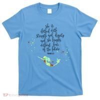 Bible Verse She Is Clothed In Strength And Dignity Mermaid Gift T-Shirt thumb 0