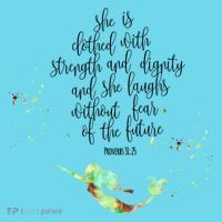Bible Verse She Is Clothed In Strength And Dignity Mermaid Gift Kids T-Shirt thumb 4