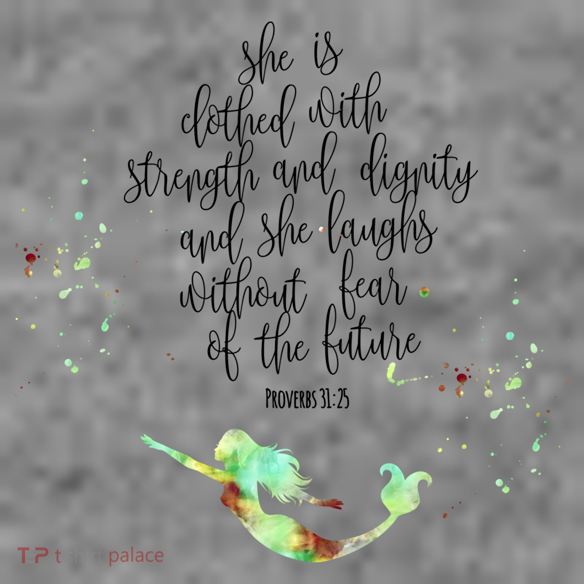 Bible Verse She Is Clothed In Strength And Dignity Mermaid Gift Toddler Hoodie