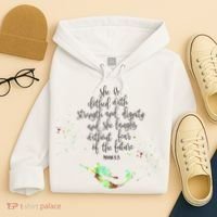 Bible Verse She Is Clothed In Strength And Dignity Mermaid Gift Hoodie thumb 4